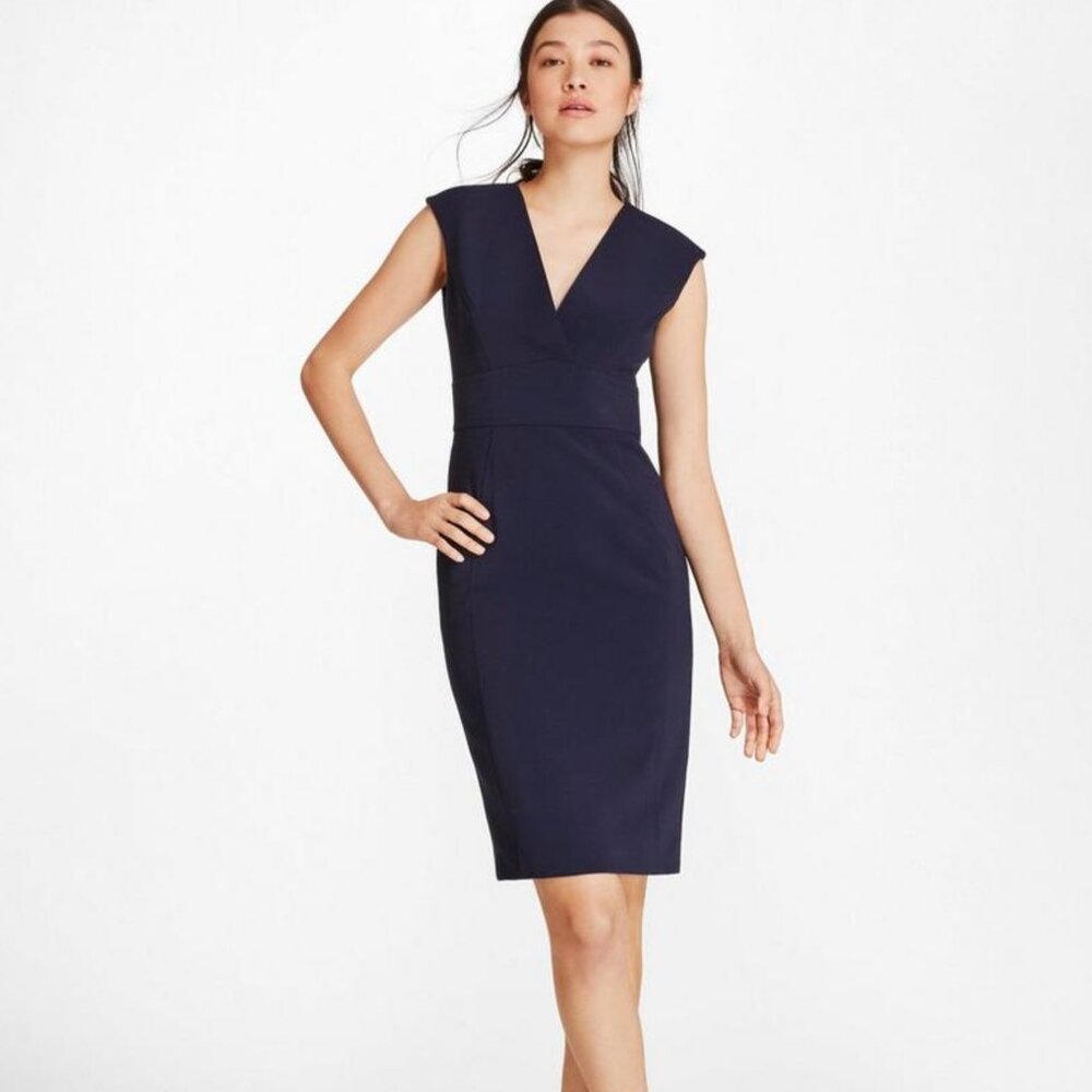 Brooks Brothers Double Weave Shift Dress - Size 12 - Navy - New with Tags